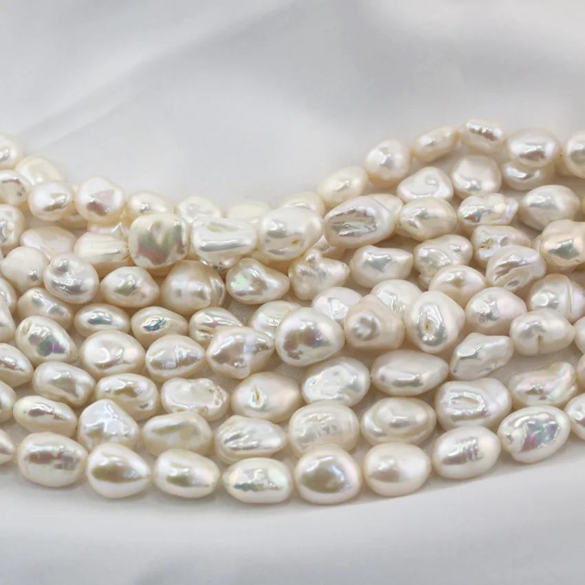 10x12mm white color irregular keshi reborn freshwater natural pearls