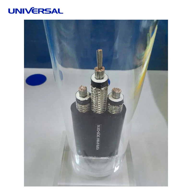 Medium voltage motor power supply cables 3 , 6 / 6 kV and 6 / 10 kV Flat VFD tinned copper wire braided cable