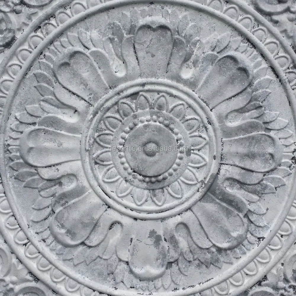 PL17 Faux tin Countryside style 3D emboss suspend ceiling tiles store shopping pub cafe club decor wall panels