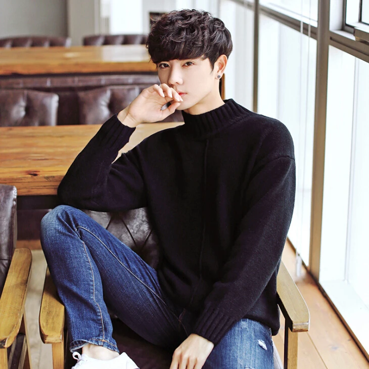 Производитель предлагает Пользовательские Модные Повседневные вязаные мужские стандартные шерстяные мужские компьютерные вязаные пуловеры с высоким воротом вязаный свитер