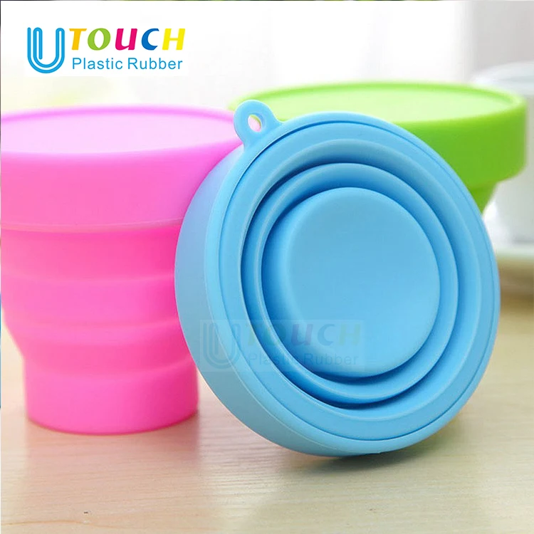 Folding Cup for Travel High Quality Silicone Foldable Coffee Cup, Portable Silicone Silicone Wine Glasses Cups & Saucers 250ml