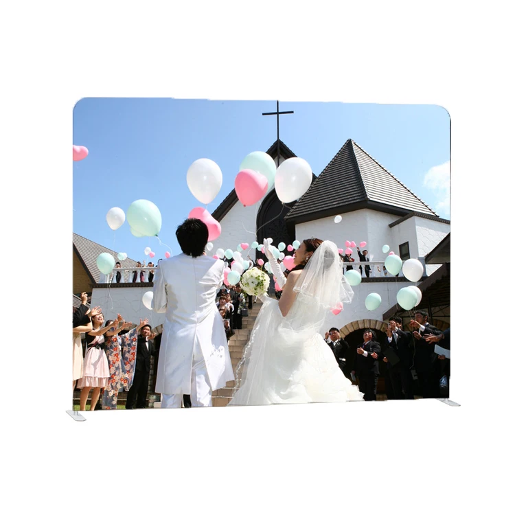 High quality and portable tension fabric wedding fiber backdrop panel