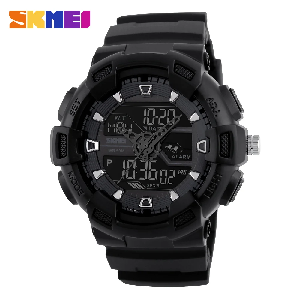 Skmei best seller 1189 analog digital man sport watches 3 time strap watch movement wholesale