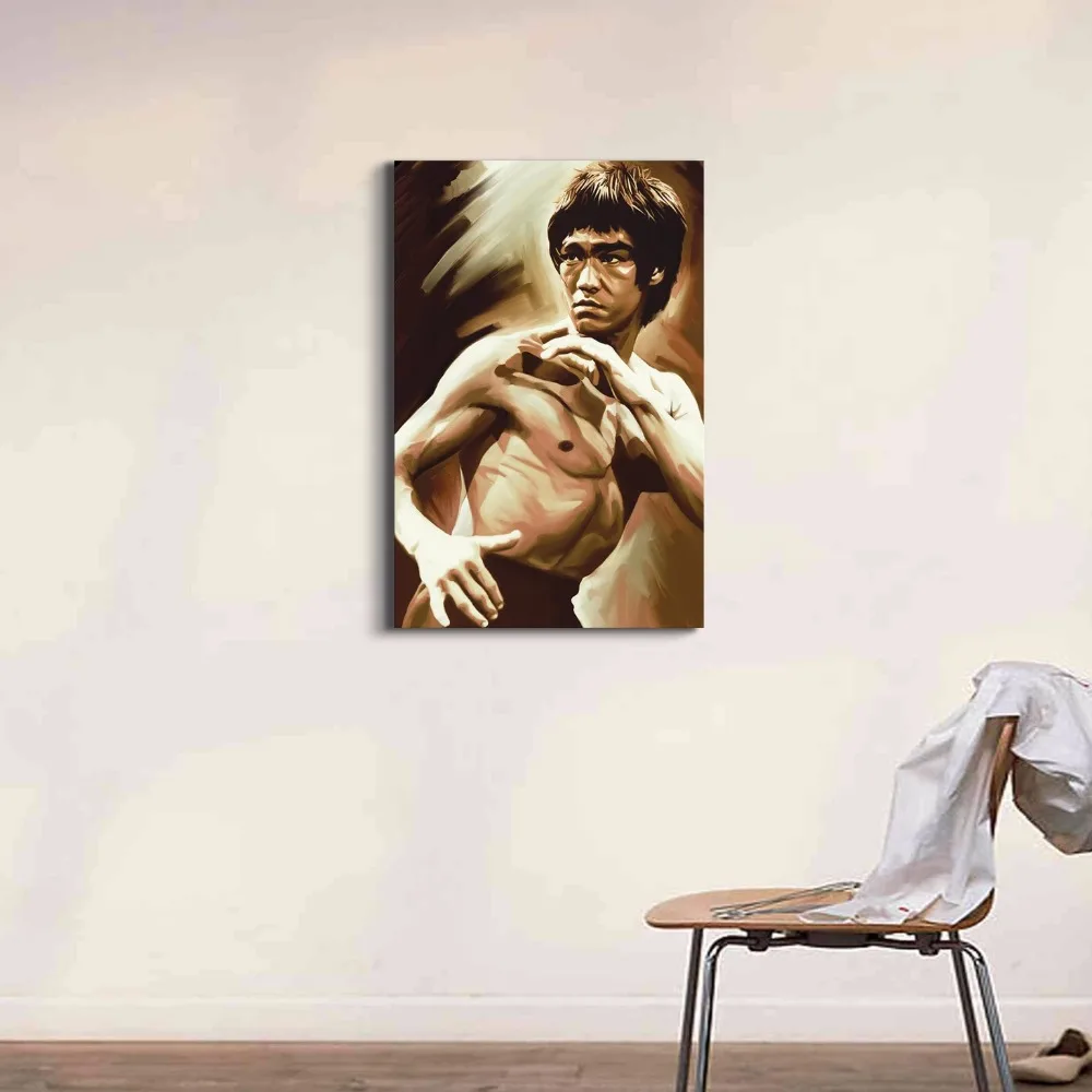 Famous POP Canvas Art Modern Bruce Lee Pictures Paintings with Texture