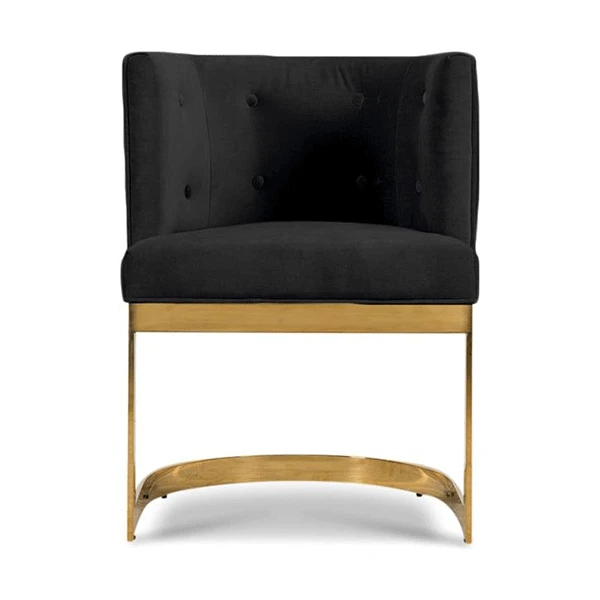 DC-626 известного бренда, роскошный дизайн, металлическая основа из черного бархата отельный обеденный стул