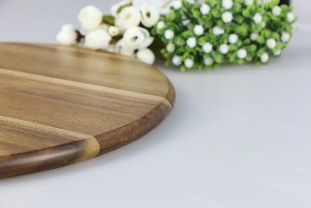 Round Presentation Board Acacia wood Food Platters Pizza Plate