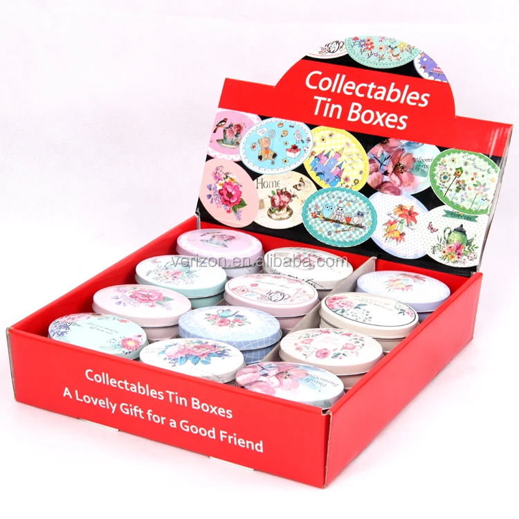 Wholesale Car Pattern Style Ellipse Floral Round Sugar Dessert Medcine Storage Box Coin Lipstick Sundries Collectables Tin Box