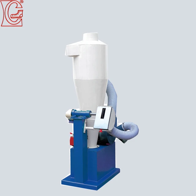 
shoe sole forming or trimming machine with blue and white 