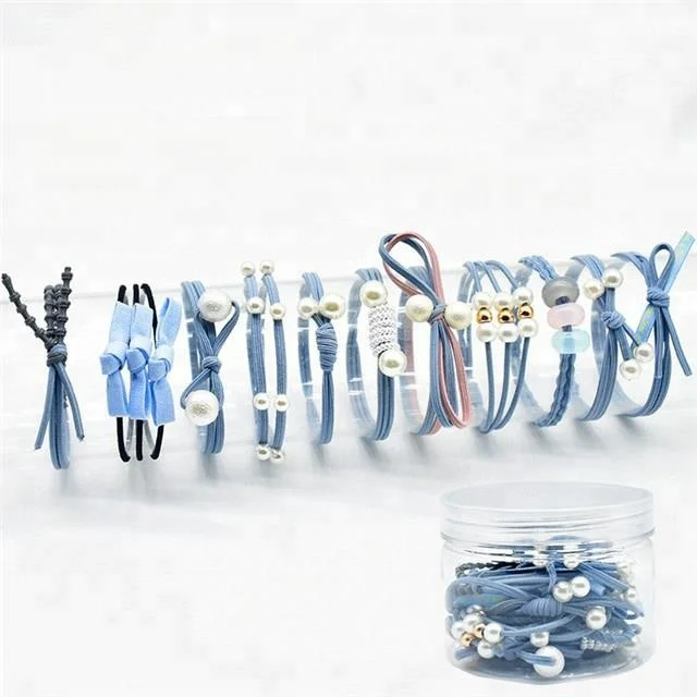 
Fashion Girls Hair Accessories 12 Pcs/Bottle Cut Bowknot Hair Ropes Rubber Ties Elastic Hair Band Set 