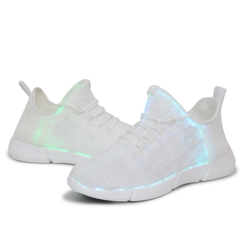 Glow light sneakers white led shoes