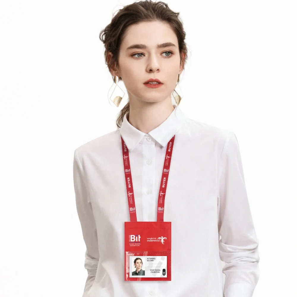 Рекламный индивидуальный логотип, прозрачная ПВХ ткань, имя, Торговая выставка, кошелек, медсестра, держатель для бейджа с застежкой-молнией