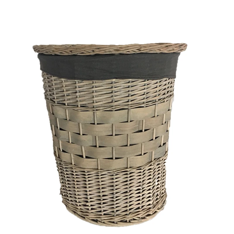 Wholesale Woven Wicker Laundry Basket With Lids Lining Handmade Sundries Clothes Set4 Bedroom