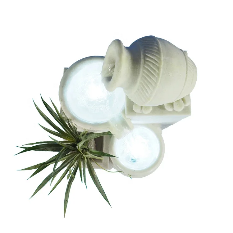 
Room Ornament Sandstone Water Fountain Indoor with Flowerpot 