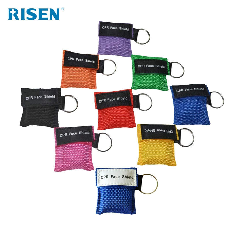 packed well students graduation gifts CPR/AED/ keychain mask first aid training face shield for adults and infants