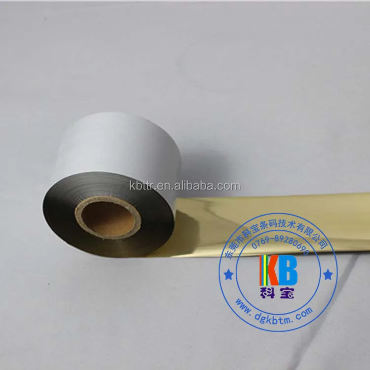 Polyester Satin Ribbon Printing Glossy Gold Resin Printing Ink Barcode Ribbon Fabric