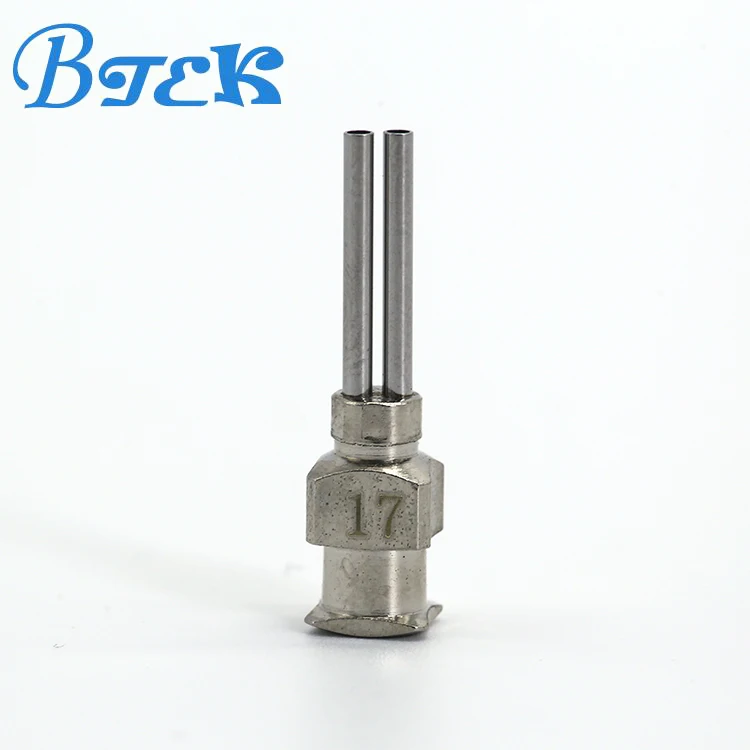 Stainless Steel Two Pipe Luer Lock Blunt Needles dispensing needle