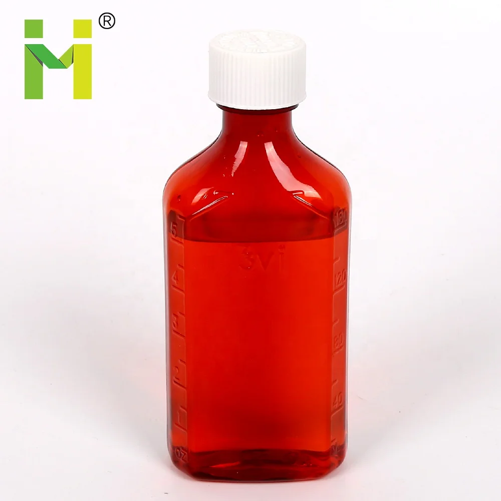 Pet Plastic Liquid Medicine Bottles 12 oz plastic bottles with lids oval medicine  bottles