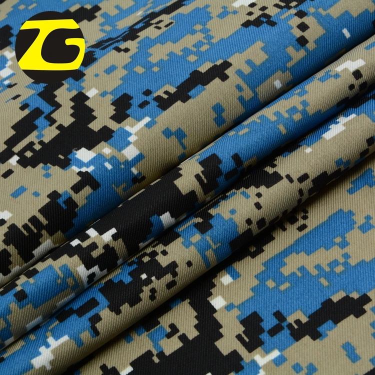 
Shaoxing textile supplier smooth camouflage printed cotton gabardine overall fabric 
