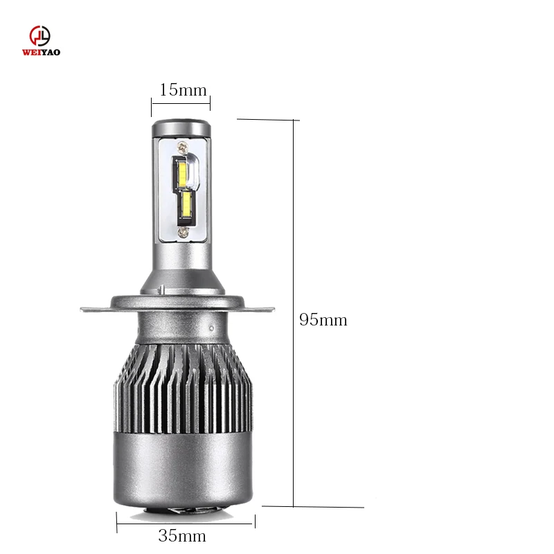 Weiyao new products led automotive lighting H4 led CSP chips led headlight 8000LM for sale