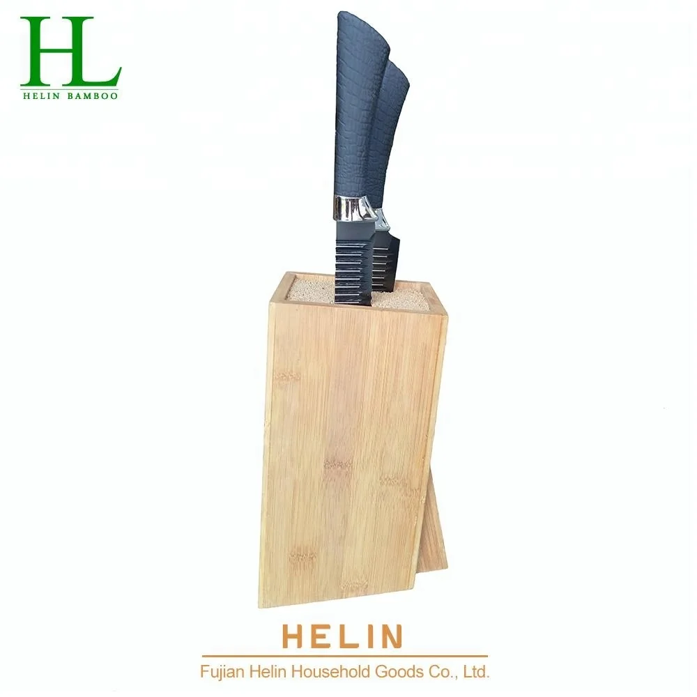 Bamboo kitchen knife holder bamboo knife block with bamboo rod