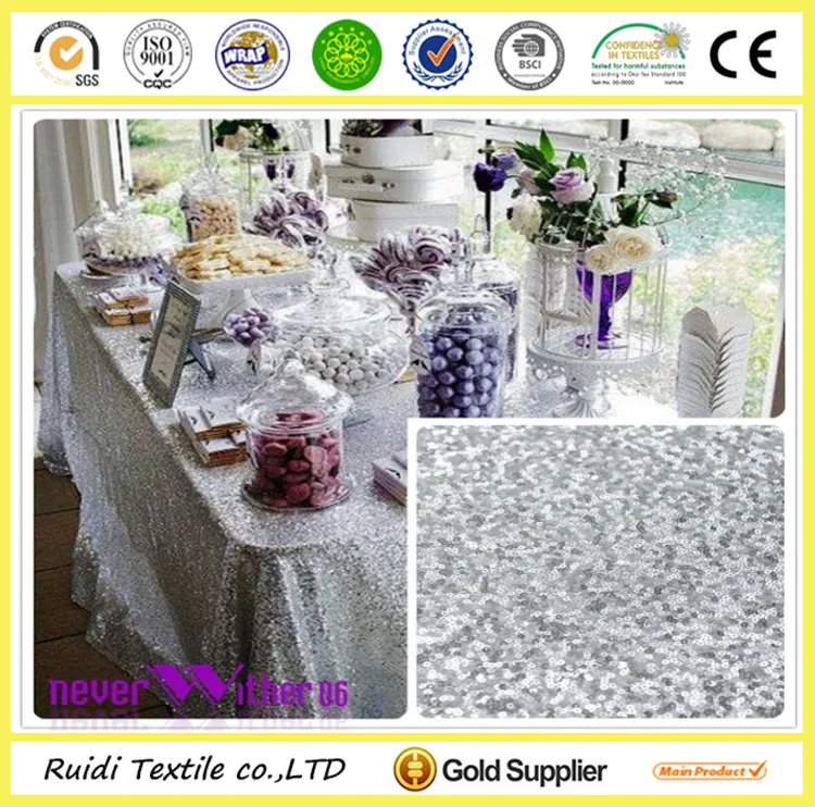 Круглая/Прямая скатерть высокой плотности цвета шампанского с блестками, блестящая скатерть для стола