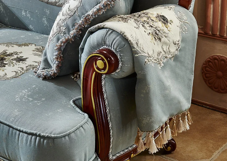 Bisini European Style American Country Three-dimensional Relief Embroidery Living Room Furniture Sofa set BF0275-08e