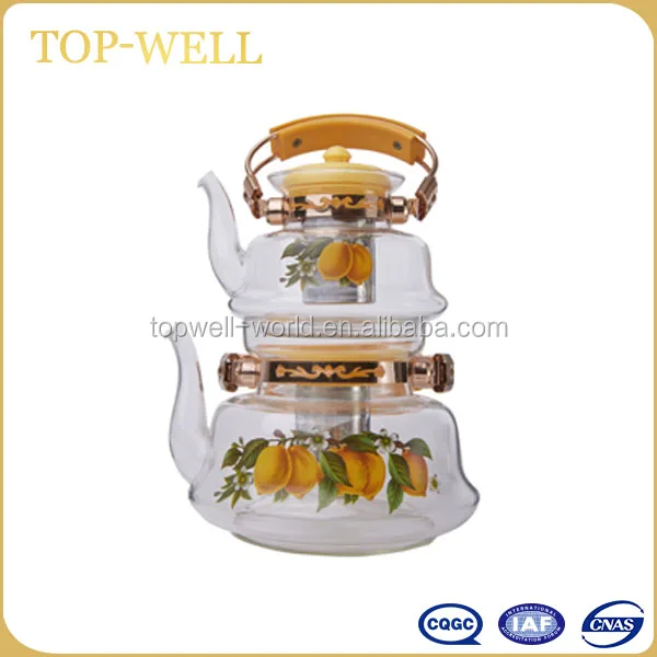 fire resistant glass turkish teapot brew teapot