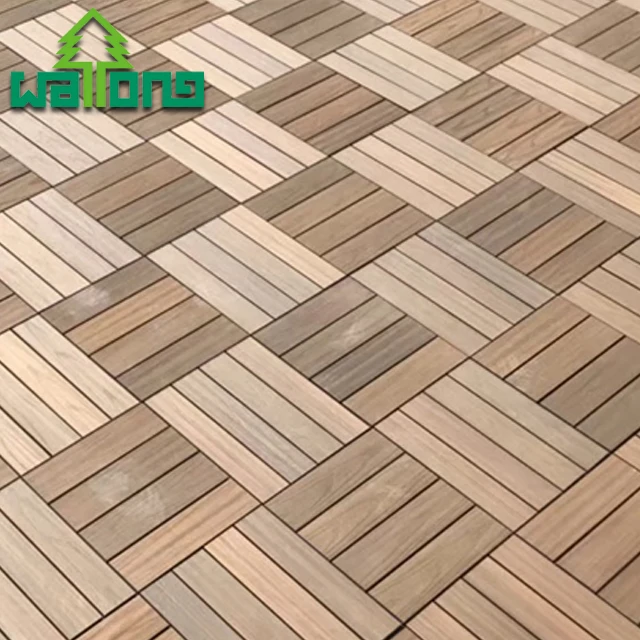 
12 x 12 outdoor patio four slat Wood-plastic composite interlocking decking tiles 