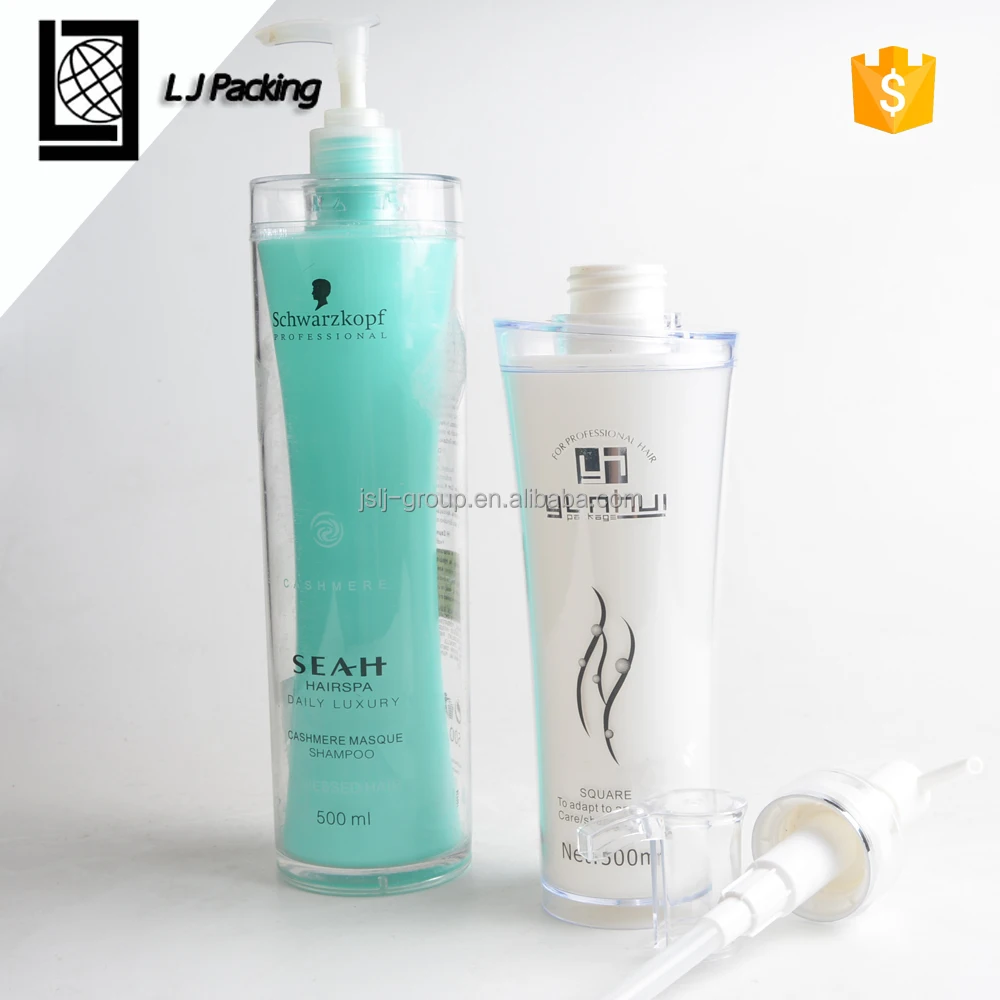 High quality design double plastic shampoo bottle size packaging