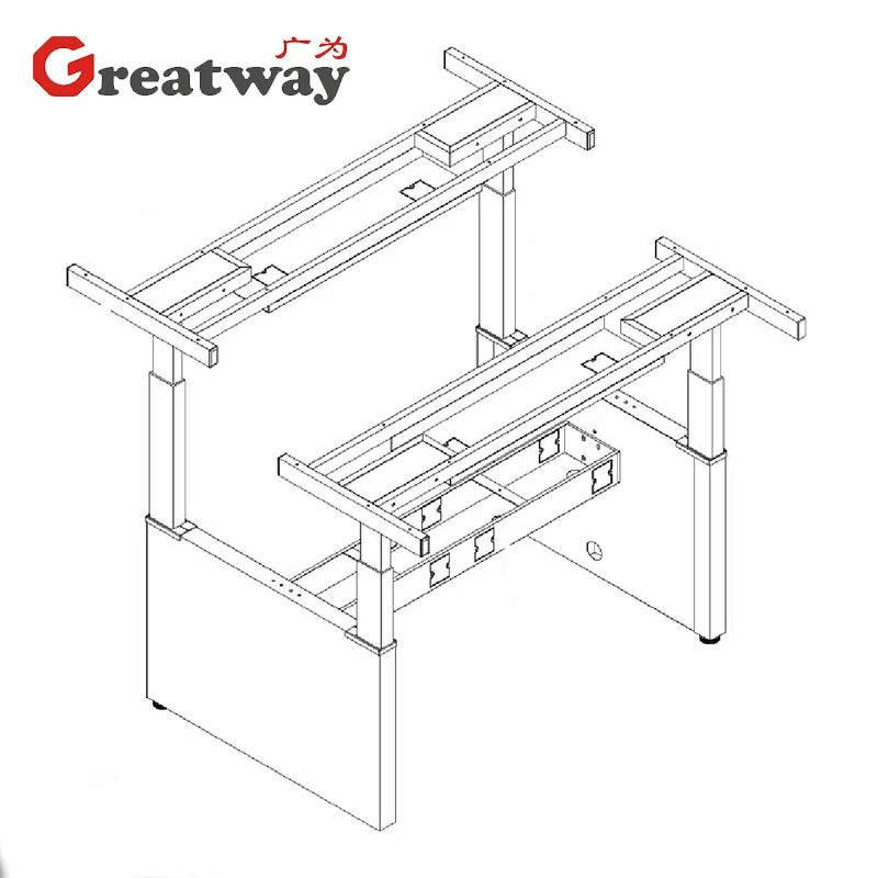 Adjustable Height Desk Hardware, Stand up Height Adjustable Work Table Electric Sit Stand Desk Office Furniture Modern Iron