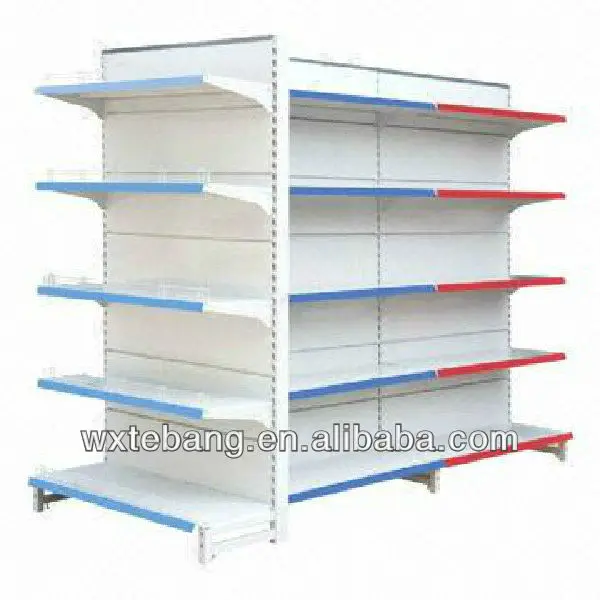 store rack/wire shelf/shelve/priced supermarket shelving