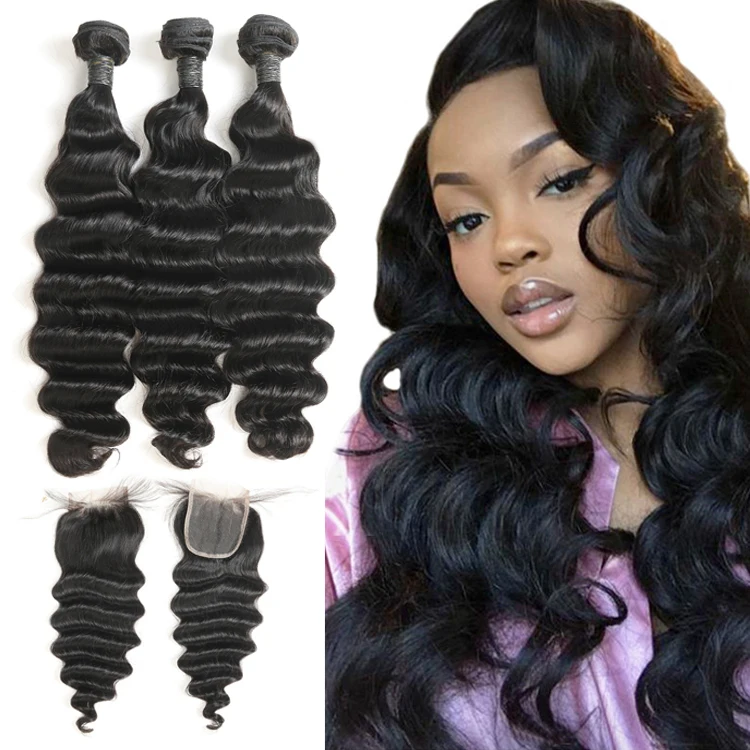Wholesale Loose Deep Wave Brazilian Hairs in Guangzhou Sale In Dubai Hair Bundles Grade 10A Hair Extensions