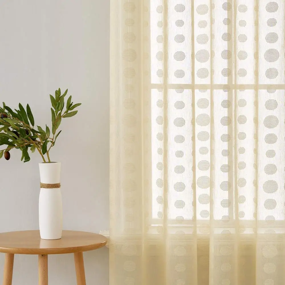 High quality beautiful voile printed cheap patterned curtain sheer