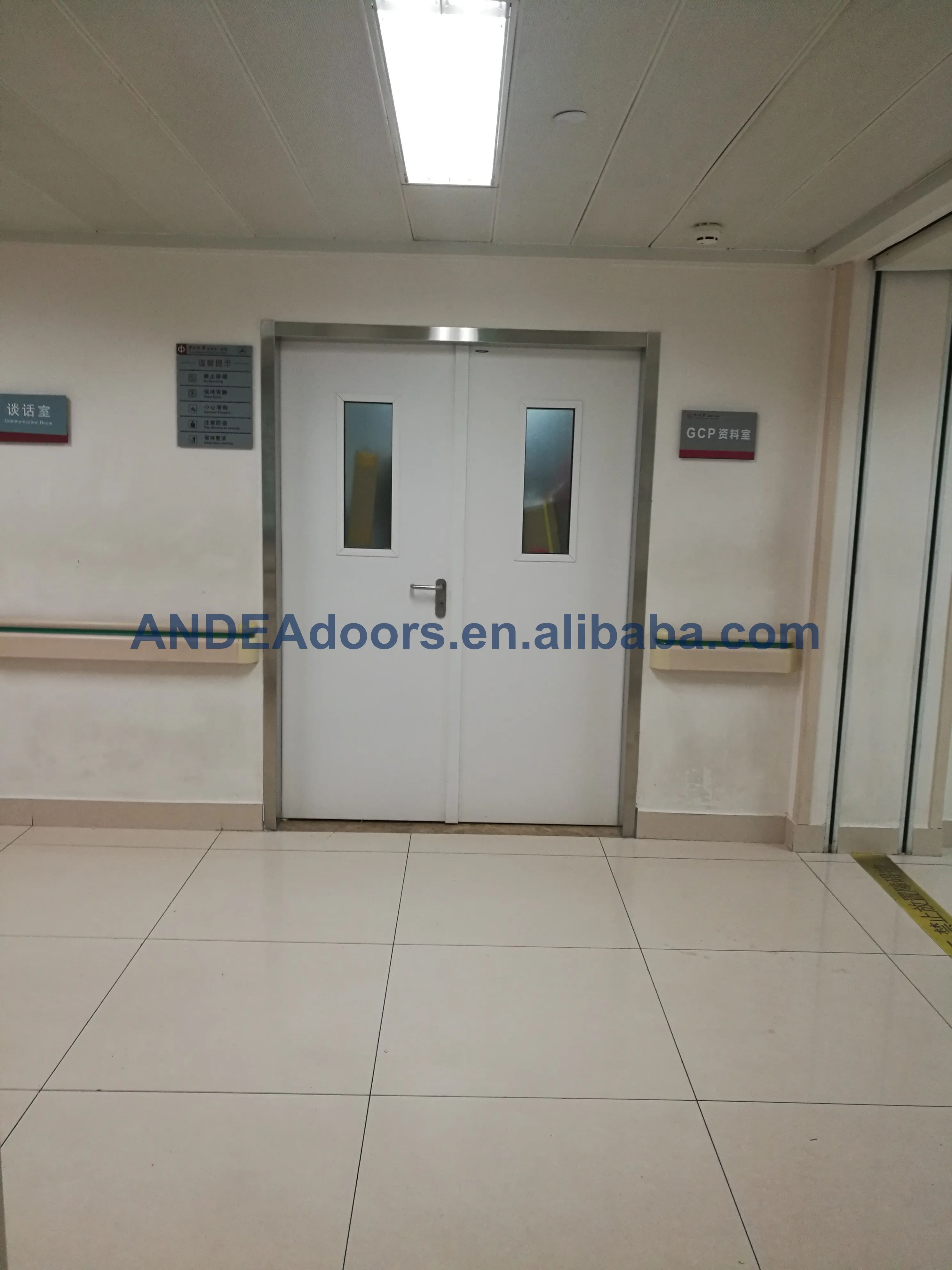 manual open double swing door as operating theatre doors,ICU sliding door