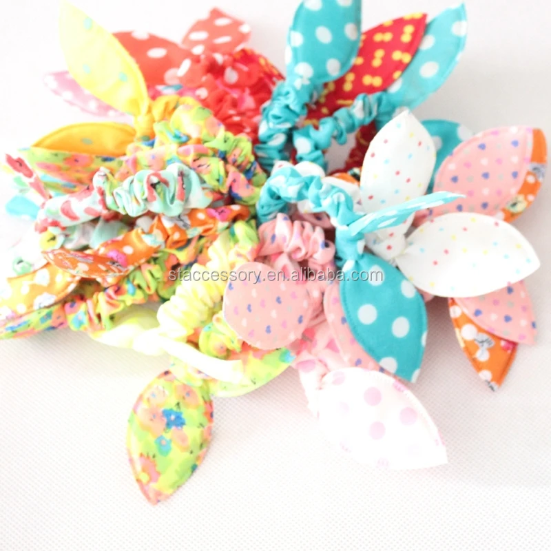 bunny rabbit ear Fashion wave point spot small flower hair rope hair ring hair band head band headband