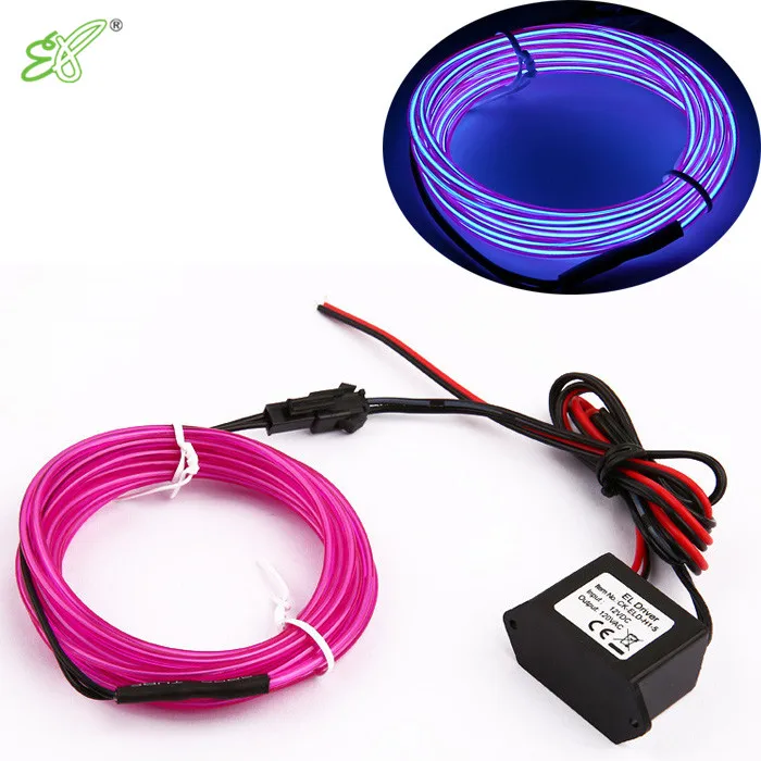 Hot Sale Neon EL Wire with 5mm Sewing Edge for Automotive Car Interior Exterior Decoration