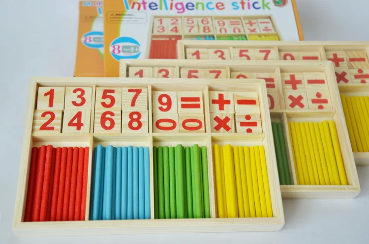 1pc kid s wooden Fashion Mathematics Numbers colorful stick Toy Puzzle Game for Children Math Education