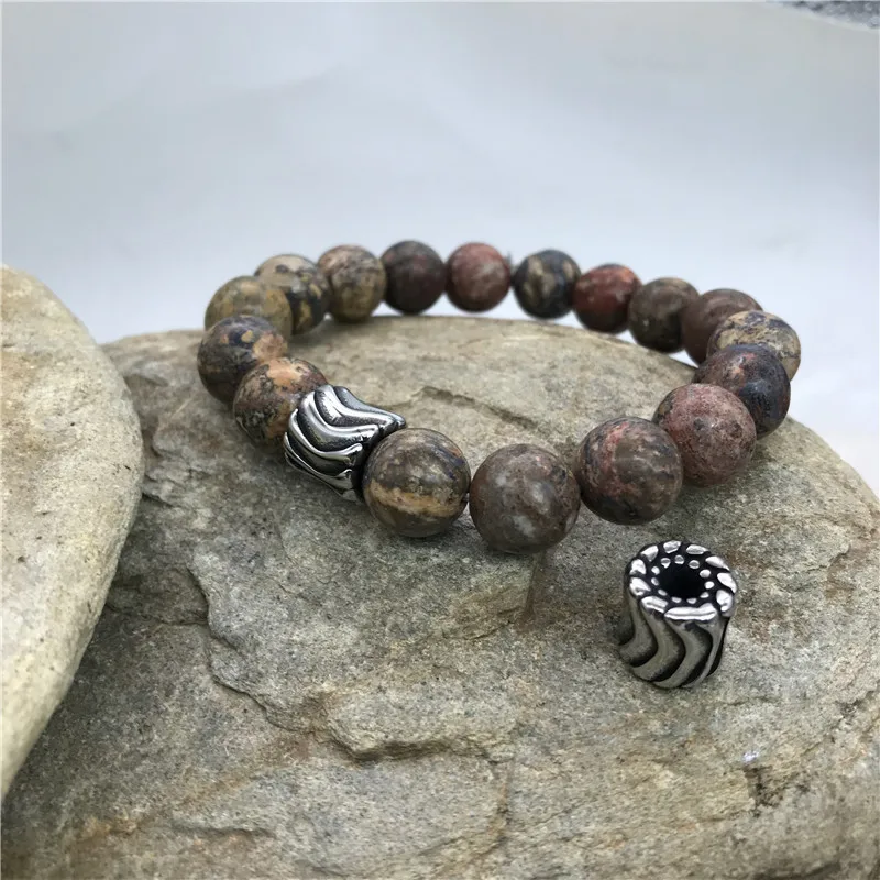 Изготовление под заказ Оптовая Подвески Fit для мужчин браслет старинное серебро 4 мм из нержавеющей стали с двумя отверстиями DIY, иных металлических бусины для изготовления ювелирных изделий