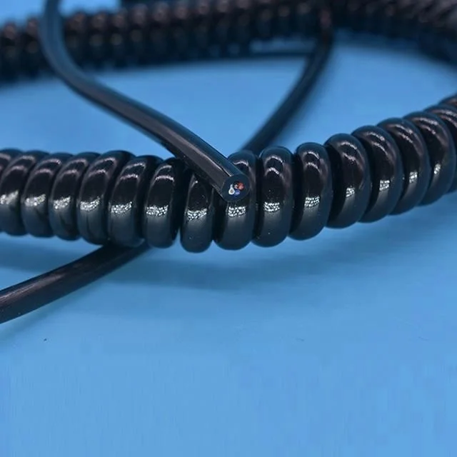 VDE Standard Black 4x0.2mm2 Spring Power Cable spiral coiled cord Spiral Cable