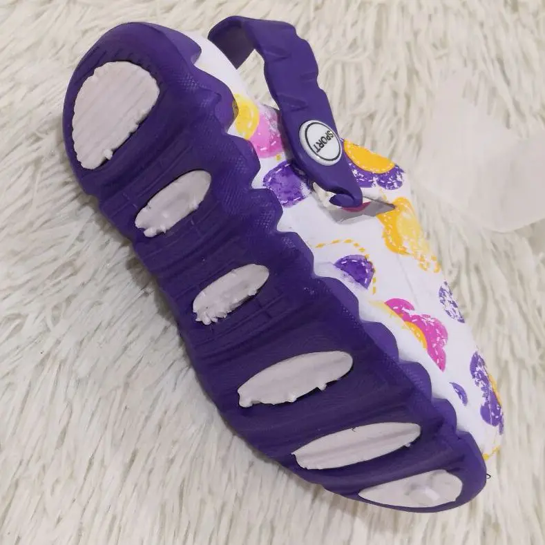 Wholesale Anti Slip EVA Clogs Shoes Kids Foam Clogs Printed Flowers Baby Clogs  Shoes Sandals Size 18-23#