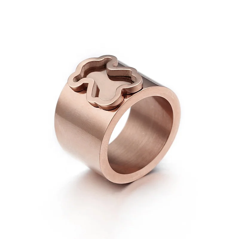 
Hot Selling Fashion Wholesale Cheap Womens Gold Band Wide Stainless Steel Rings 