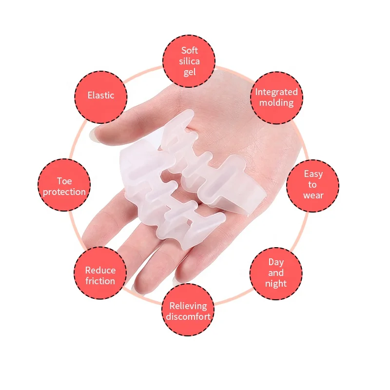 JIELU Four Holes Bunion Protector Split Toe Separators Silicone