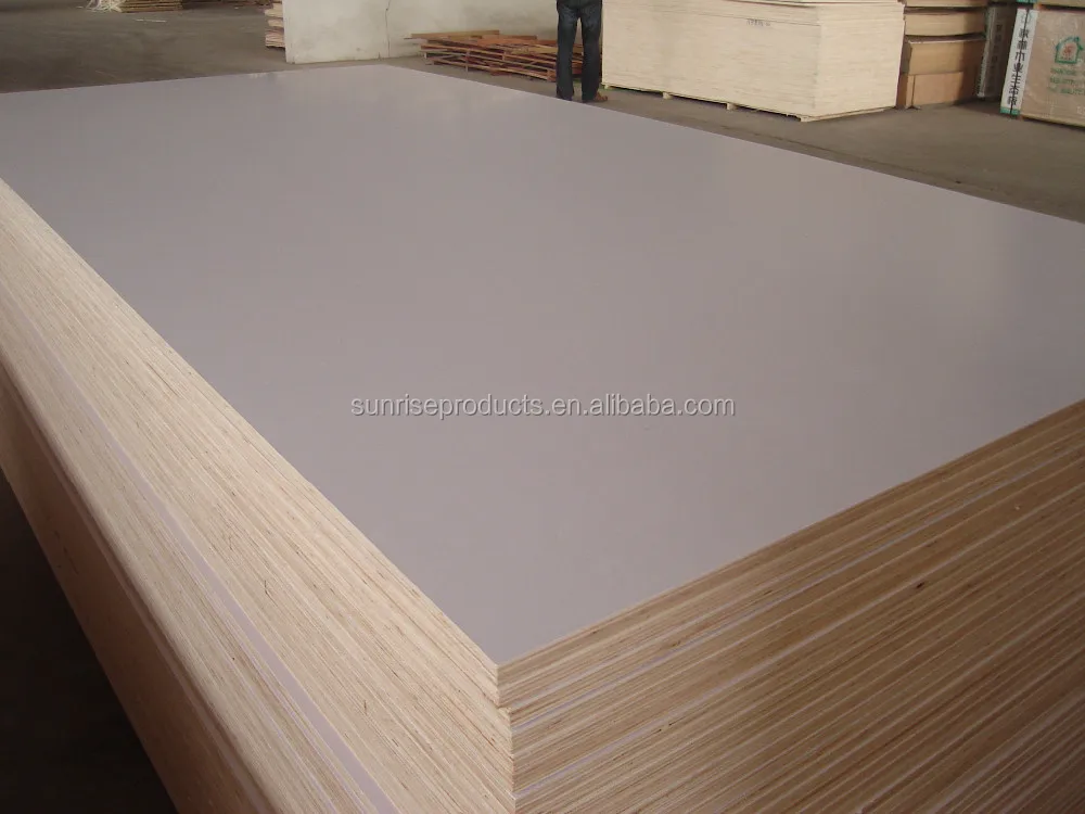 
17mm melamine coated plywood with matt surface finish and warm white color 