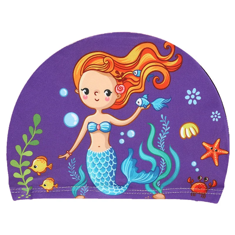 
Waterpoof free size cartoon swim caps kids sports pool 