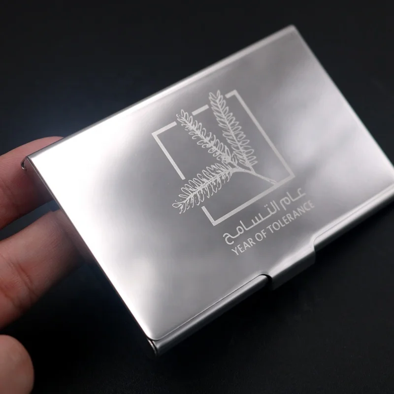 
Custom logo stainless steel business card holder case in high quality 