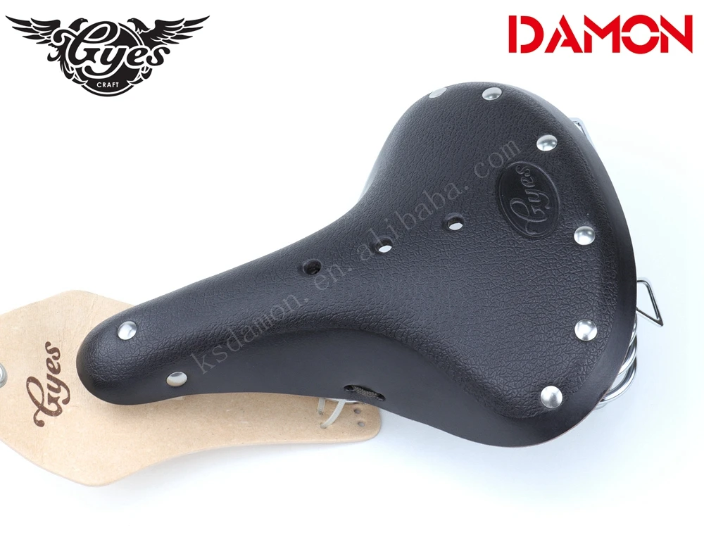 Gyes GS-11 Cow Leather Retro Riveted Leisure Bicycle Seat