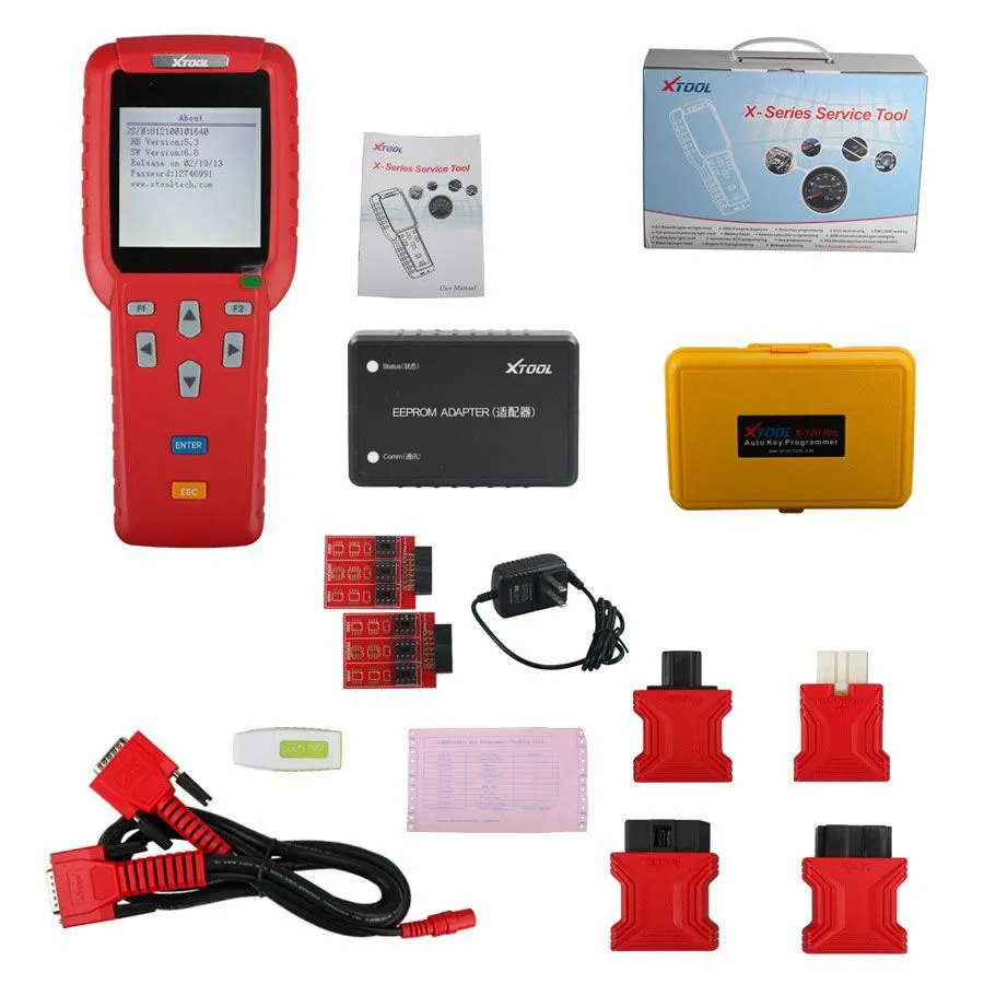 Original Red Xtool-100 Pro Auto Key Programmer & Service Reset + Updated Version with EEPROM Adapter