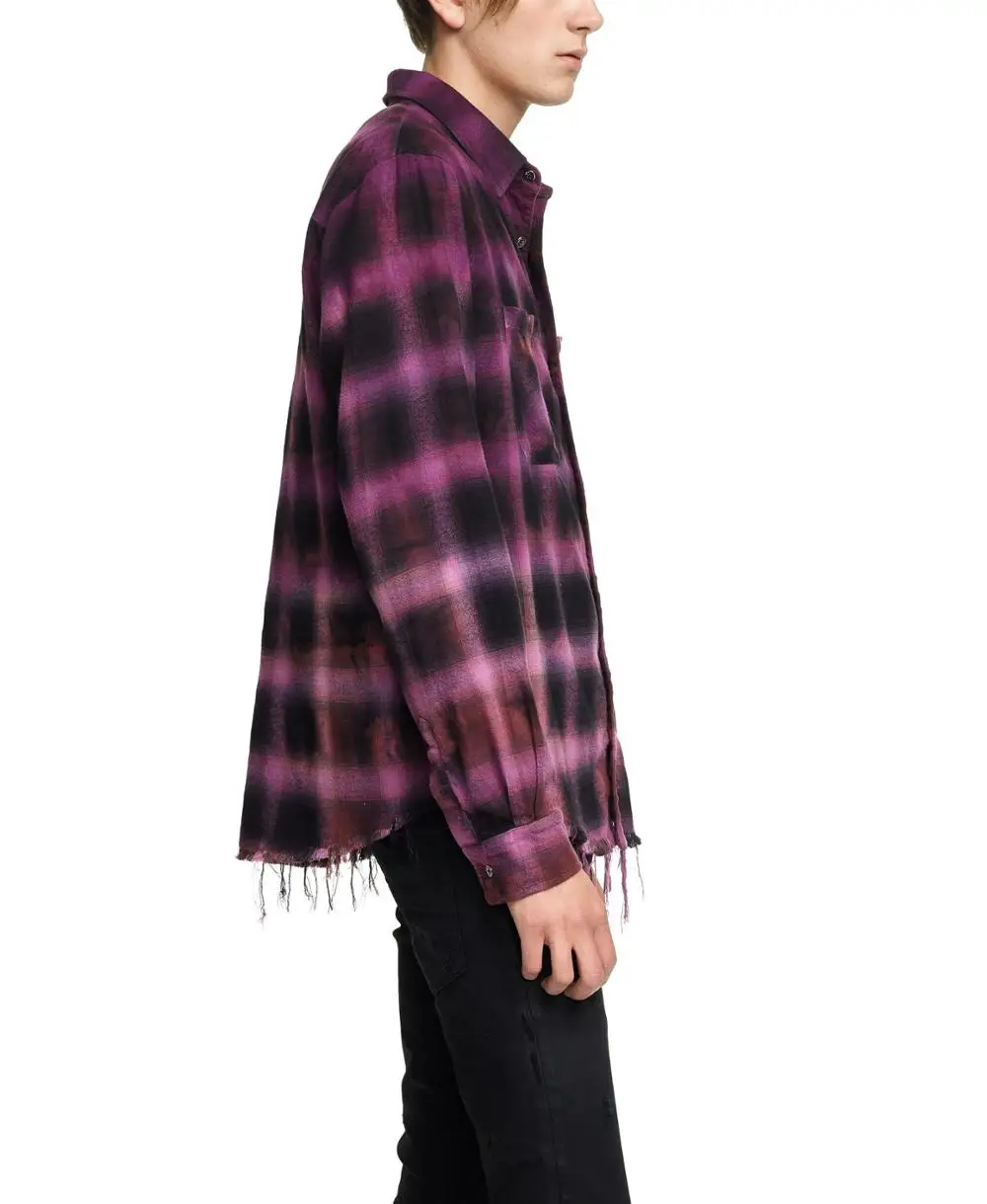 New style high quality wholesale custom men fashion designer flannel plaid shirts