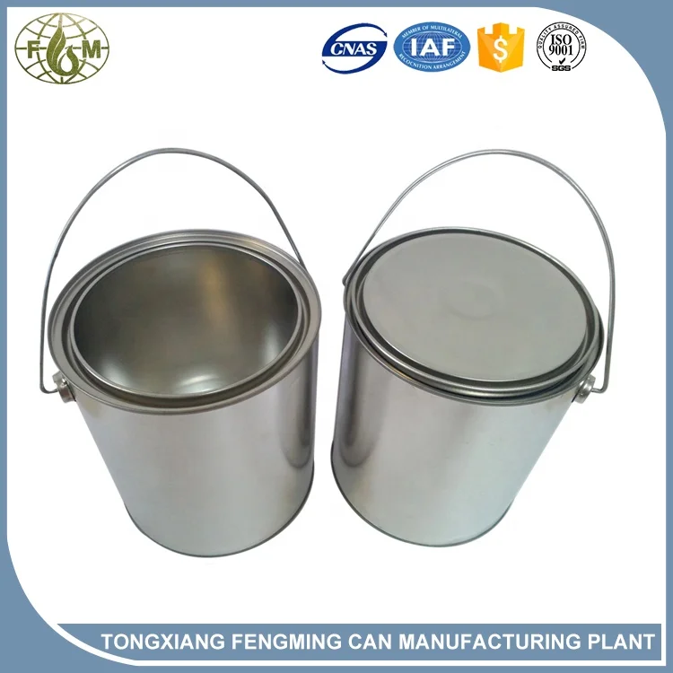 fengming empty round 1 gallon 4 liter clear metal paint tin can