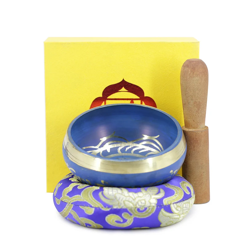 The blue Small Tibetan Singing bowl for Yoga Meditation Sound healing 3.3inch~3.7inch